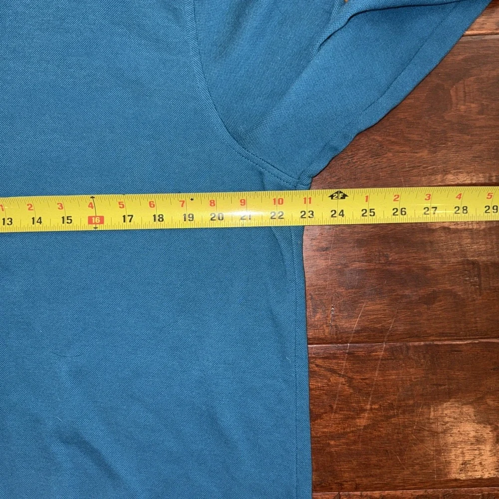 L.L. Bean Men's Large Comfort Stretch Performance Piqué 1/4 Zip Pullover Teal - Picture 6 of 6